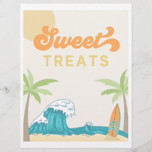 Lámina Dulces Tratamientos Fiesta Surf Rótulo   Rótulos d