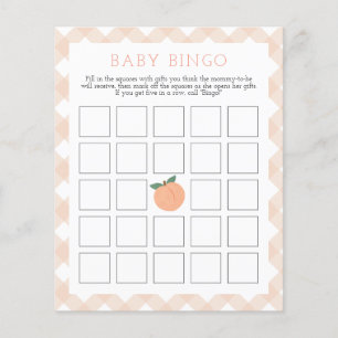 Lámina Durazno   Juego de ducha de bingo para bebés