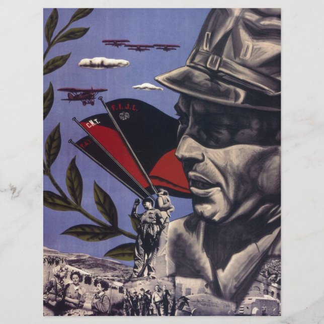 Lámina Durruti guerra civil española cartel original 1936 (Anverso)