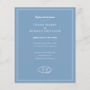 Lámina Dusky Blue Coastal Minimal Budget Boda