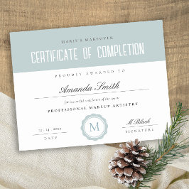 Lámina Dusky Blue Minimal Certificado de Finalización