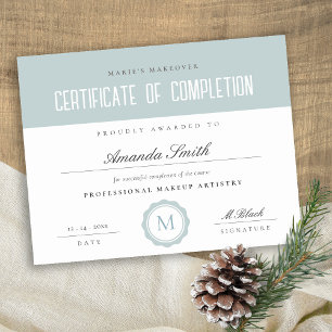 Lámina Dusky Blue Minimal Certificado de Finalización