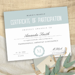 Lámina Dusky Blue Mínimo Certificado de Participación