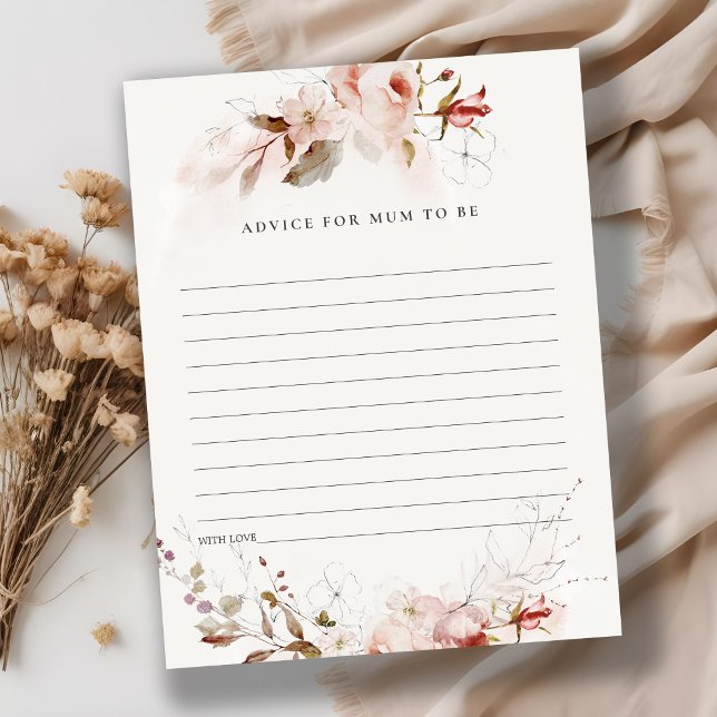 Lámina Dusky Fall Floral Advance para Mamá Baby Shower (Subido por el creador)