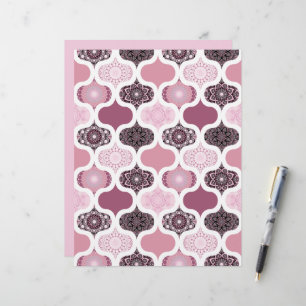 Lámina Dusky Rosa Dot Mandalas Papel de cuaderno de cuadr