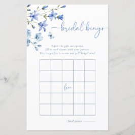 Lámina Duste Blue Wildflower Bingo Bridal Shower Juego