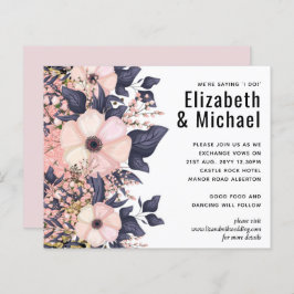 Lámina Duste Boda floral azul rosa