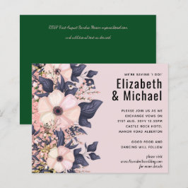 Lámina Duste Boda floral azul rosa