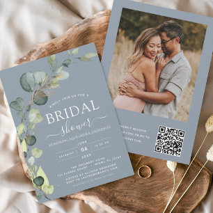 Lámina Duste presupuesto Blue Bridal Shower QR Código Euc