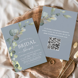 Lámina Duste presupuesto Blue Bridal Shower QR Código Euc