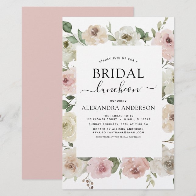 Lámina Duste presupuesto ducha de novia rosa rosa chispor (Anverso / Reverso)