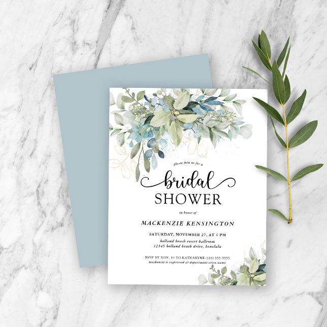 Lámina Duste presupuesto Eucalyptus Blue Bridal Shower (Subido por el creador)