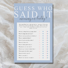 Lámina Dusty Blue Adivina Quién Dijo El Juego De Baby Sho
