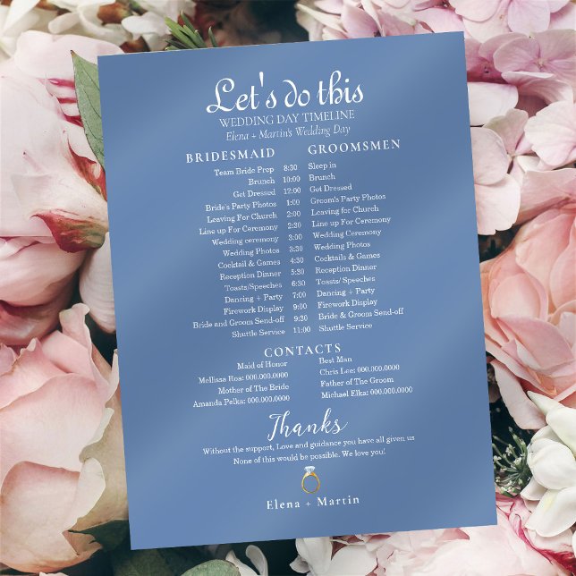 Lámina Dusty Blue Boda Bridal Timeline (Subido por el creador)