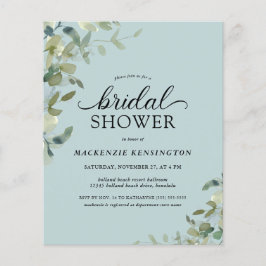 Lámina Dusty Blue Botanal Bridal Shower