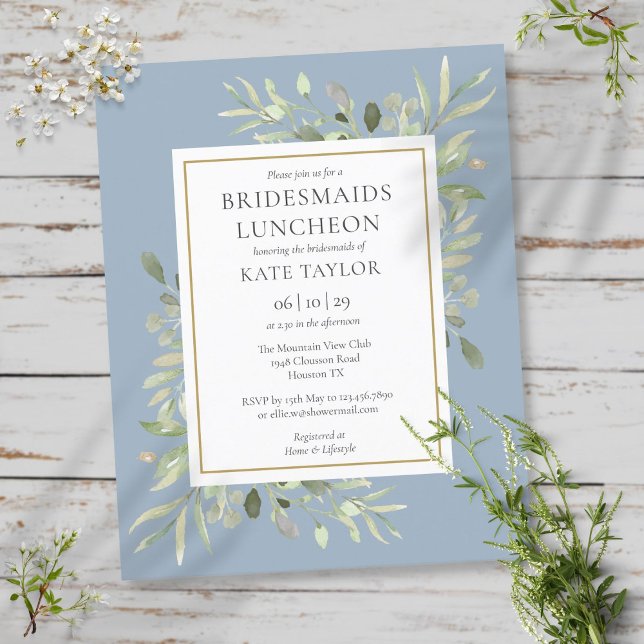 Lámina Dusty Blue Bridesmaids Invitación para el almuerzo (Subido por el creador)