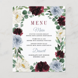 Lámina Dusty Blue Burgundy Boho Boho Fall Bodas Cartas de