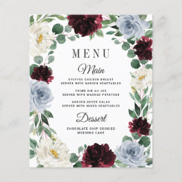 Lámina Dusty Blue Burgundy Boho Boho Fall Bodas Cartas de