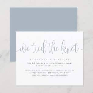 Lámina Dusty Blue Calligraphy Hemos Amarrado La Invitació