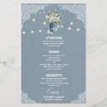 Dusty Blue Country Boda de encaje blanco combinado