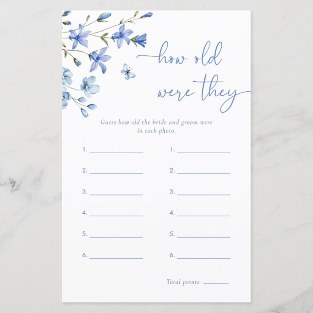 Lámina Dusty Blue Cuán Viejos Eran Los Juegos De Ducha De (Anverso)