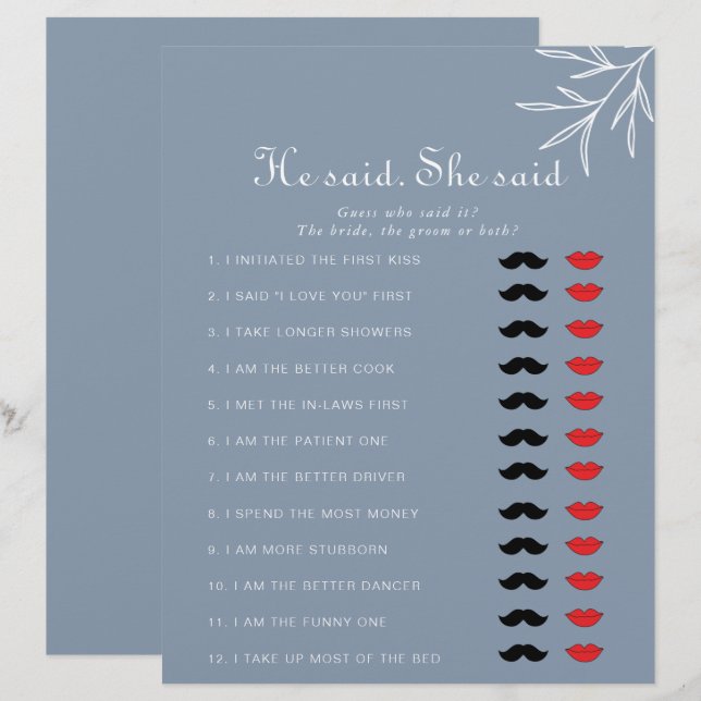 Lámina Dusty Blue Dijo Que Dijo Que Era Un Juguete De Duc (Anverso / Reverso)