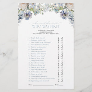 Lámina Dusty Blue Dijo Que Dijo Un Juego De Ducha Floral