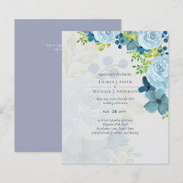 Lámina Dusty Blue Floral Boda de tendencia presupuesto