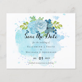 Lámina Dusty Blue Floral Boda de tendencia presupuesto