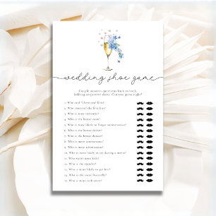 Lámina Dusty Blue Floral Boda Shoe Bridal Shower Game