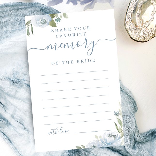 Lámina Dusty blue floral comparte un recuerdo baby shower (Dusty blue floral share a memory bridal shower)