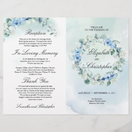 Lámina Dusty Blue Floral Greenery Eucalyptus Boda