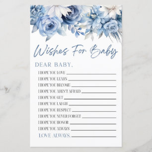 Lámina Dusty Blue Floral Wiers Para El Juego De Baby Show