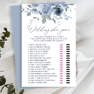 Lámina Dusty Blue Flowers Boda Shoes Game Card