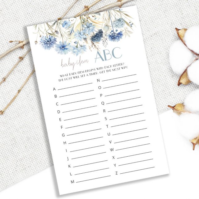 Lámina DUSTY Blue Hydrange Baby Shower Baby Item Juego AB (Subido por el creador)