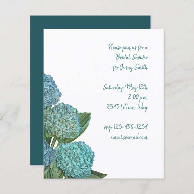 Lámina Dusty Blue Hydrangea Bouquet (Anverso / Reverso)