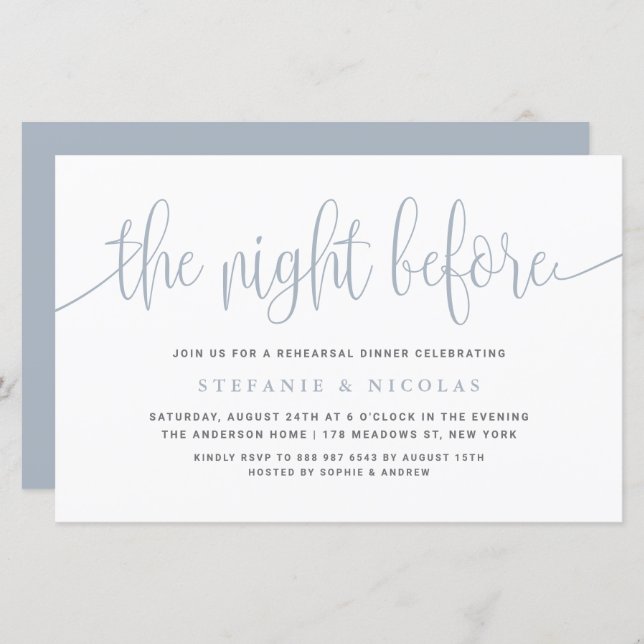 Lámina Dusty Blue La Noche Antes De La Cena Del Ensayo (Anverso / Reverso)