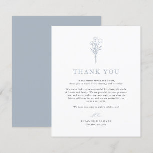 Lámina Dusty Blue Minimalista Botanicals Boda Gracias