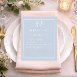 Lámina Dusty blue monogrammed wedding program details