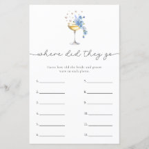 Dusty Blue Pearls y Prosecco Bridal Shower Game
