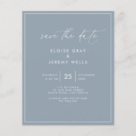 Lámina Dusty Blue Save the Date Postcard