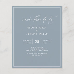 Lámina Dusty Blue Save the Date Postcard