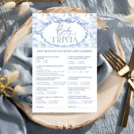 Lámina Dusty Blue Toile Safari Animales Baby Trivia Game