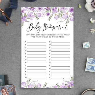 Lámina Dusty Lilac Florals Baby Items Juego de Baby Showe