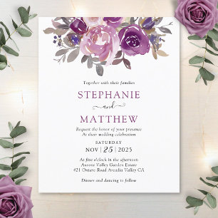 Lámina Dusty Mauve Purple Boda de presupuesto botánico de