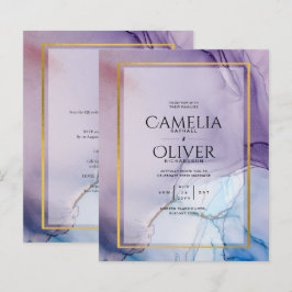Lámina Dusty Purple Navy Blue Gold INVITE Boda