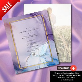 Lámina Dusty Purple Navy Blue Gold INVITE Boda