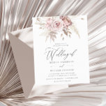Lámina Dusty Rosa Ivory Floral Wedding Invitación a la bo<br><div class="desc">Dusty Rosa Ivory Floral Wedding Invitación a la boda</div>