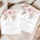 Lámina Dusty Rosa Marfil Floral Presupuestaria Bridal Sho<br><div class="desc">Dusty Rosa Marfil Floral Presupuesto Bridal Shower Invitación</div>