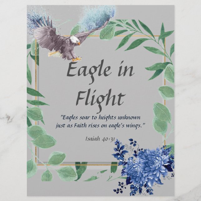 Lámina Eagle In Flight Poem Personalized Paper Stationati (Anverso)